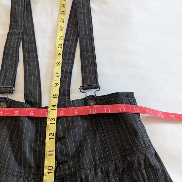 Free People Size 2 Pinstriped Suspender/Overall Pants Black(ish) - Picture 9 of 16